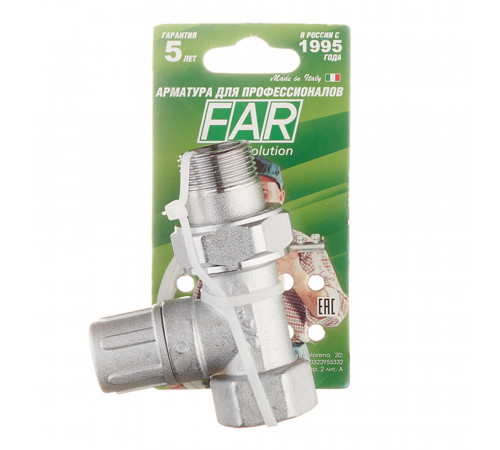 Клапан запорный Far 3/4 НР(ш) х 3/4 ВР(г) для радиатора (FV 1400 34) Клапан запорный Far 3/4 НР(ш) х 3/4 ВР(г) для радиатора (FV 1400 34)
