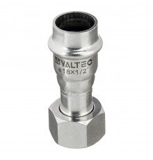 Соединитель Valtec (VTi.908.I.001804) 18 мм х 1/2 ВР(г) нержавеющая сталь с накидной гайкой