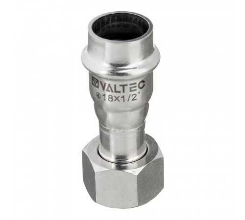Соединитель Valtec (VTi.908.I.001804) 18 мм х 1/2 ВР(г) нержавеющая сталь с накидной гайкой Соединитель Valtec (VTi.908.I.001804) 18 мм х 1/2 ВР(г) нержавеющая сталь с накидной гайкой
