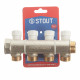 Коллектор Stout 1 ВР(г) х 4 выхода 3/4 НР(ш) ЕК х 1 НР(ш) регулируемый (SMB 6851 013404)