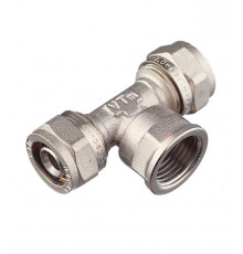 Тройник VALTEC (VTm.332.N.160416) 16 обж(ц) х 1/2 ВР(г) х 16 обж(ц)