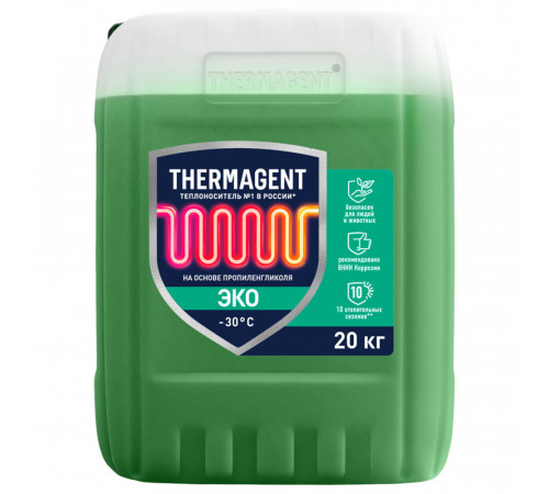 Теплоноситель Thermagent Eko -30 °С 20 кг на основе пропиленгликоля Теплоноситель Thermagent Eko -30 °С 20 кг на основе пропиленгликоля