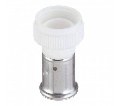 Муфта с накидной гайкой Henco (26PKW-2005) 20(пресс) х 3/4 ВР(г) белая PVDF Муфта с накидной гайкой Henco (26PKW-2005) 20(пресс) х 3/4 ВР(г) белая PVDF