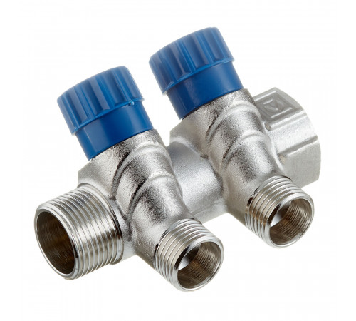 Коллектор Valtec 3/4 ВР(г) х 2 выхода 1/2 НР(ш) х 3/4 НР(ш) регулируемый (VTc.560.N.0502) Коллектор Valtec 3/4 ВР(г) х 2 выхода 1/2 НР(ш) х 3/4 НР(ш) регулируемый (VTc.560.N.0502)