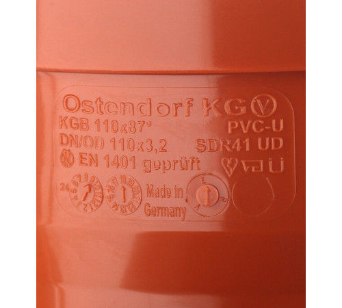 Отвод Ostendorf KGВ d110 мм 87° пластиковый для наружной канализации (220240) Отвод Ostendorf KGВ d110 мм 87° пластиковый для наружной канализации (220240)