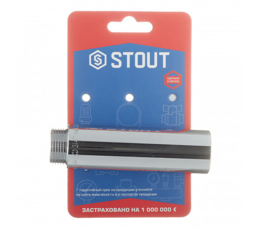 Удлинитель Stout 100 мм 3/4 ВР(г) х 3/4 НР(ш) хром латунный (SFT-0002-034100)