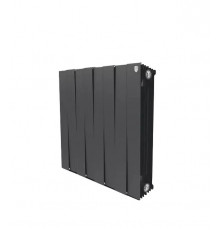 Радиатор биметаллический Royal Thermo Piano Forte 500 мм 8 секций 1' боковое подключение 591х640 мм черный