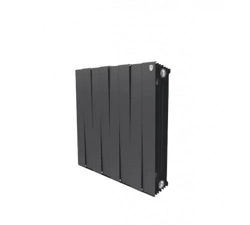Радиатор биметаллический Royal Thermo Piano Forte 500 мм 8 секций 1' боковое подключение 591х640 мм черный Радиатор биметаллический Royal Thermo Piano Forte 500 мм 8 секций 1' боковое подключение 591х640 мм черный