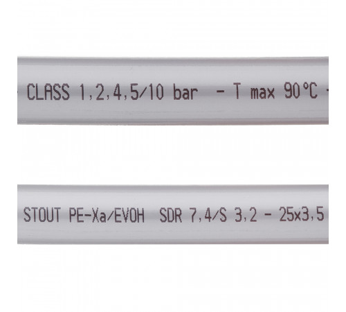 Труба PE-Xa Stout 25 х 3,5 мм из сшитого полиэтилена PN10 серая (SPX-0001-002535)