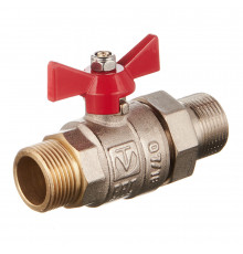 Кран шаровой латунный Valtec Base 3/4 НР(ш) х 3/4 НР(ш) бабочка с полусгоном прямой (VT.226.N.05)