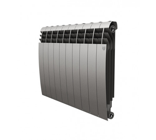 Радиатор биметаллический Royal Thermo BiLiner Silver Satin 500 мм 10 секций 1' боковое подключение серебро Радиатор биметаллический Royal Thermo BiLiner Silver Satin 500 мм 10 секций 1' боковое подключение серебро