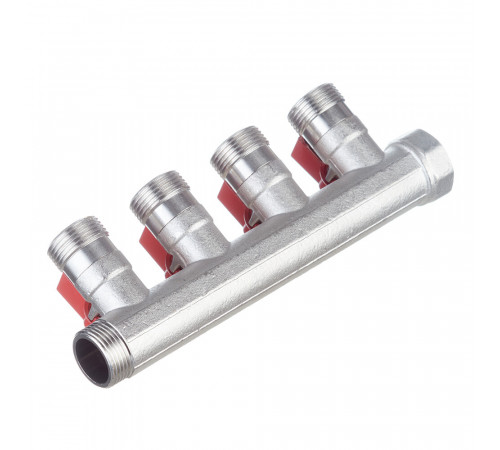 Коллектор Henco 3/4 ВР(г) х 4 выхода 3/4 НР(ш) ЕК х 3/4 НР(ш) с шаровыми кранами (VB050504-ROOD) Коллектор Henco 3/4 ВР(г) х 4 выхода 3/4 НР(ш) ЕК х 3/4 НР(ш) с шаровыми кранами (VB050504-ROOD)