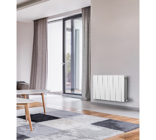 Радиатор биметаллический Royal Thermo Piano Forte 500 мм 12 секций 1' боковое подключение 591х960 мм белый Радиатор биметаллический Royal Thermo Piano Forte 500 мм 12 секций 1' боковое подключение 591х960 мм белый