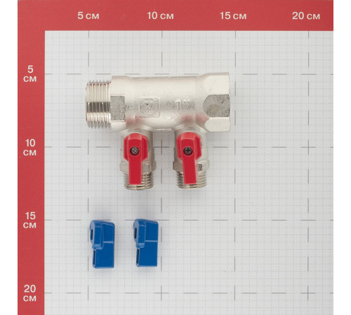 Коллектор Valtec 1 ВР(г) х 2 выхода 1/2 НР(ш) х 1 НР(ш) с шаровыми кранами (VTc.580.N.0602) Коллектор Valtec 1 ВР(г) х 2 выхода 1/2 НР(ш) х 1 НР(ш) с шаровыми кранами (VTc.580.N.0602)
