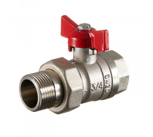 Кран шаровой латунный Valtec 3/4 ВР(г) х 3/4 НР(ш) полнопроходной бабочка с полусгоном прямой (VT.127.N.05) Кран шаровой латунный Valtec 3/4 ВР(г) х 3/4 НР(ш) полнопроходной бабочка с полусгоном прямой (VT.127.N.05)