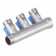 Коллектор Henco 3/4 ВР(г) х 3 выхода 3/4 НР(ш) ЕК х 3/4 НР(ш) с шаровыми кранами (VB050503-BLAUW)