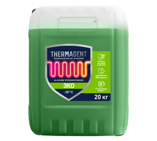 Теплоноситель Thermagent Eko -20 °С 20 кг на основе пропиленгликоля Теплоноситель Thermagent Eko -20 °С 20 кг на основе пропиленгликоля