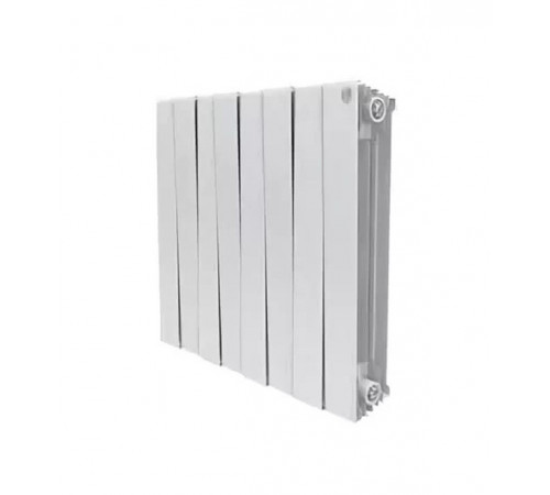 Радиатор биметаллический Royal Thermo Piano Forte 500 мм 8 секций 1' боковое подключение 591х640 мм белый Радиатор биметаллический Royal Thermo Piano Forte 500 мм 8 секций 1' боковое подключение 591х640 мм белый