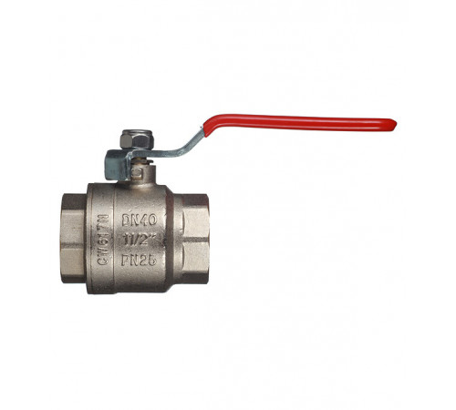 Кран шаровой латунный Valtec Base 1 1/2 ВР(г) х 1 1/2 ВР(г) ручка прямой (VT.214.N.08)