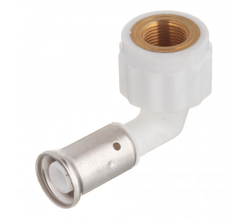 Угол Henco (6PKW-1603) 16(пресс) х 3/8 ВР(г) PVDF белый