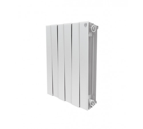 Радиатор биметаллический Royal Thermo Piano Forte 500 мм 6 секций 1' боковое подключение 591х480 мм белый Радиатор биметаллический Royal Thermo Piano Forte 500 мм 6 секций 1' боковое подключение 591х480 мм белый