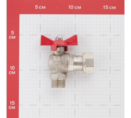 Кран шаровой латунный Valtec Base 3/4 ВР(г) х 1/2 НР(ш) бабочка с накидной гайкой угловой (VT.267.N.0405) Кран шаровой латунный Valtec Base 3/4 ВР(г) х 1/2 НР(ш) бабочка с накидной гайкой угловой (VT.267.N.0405)