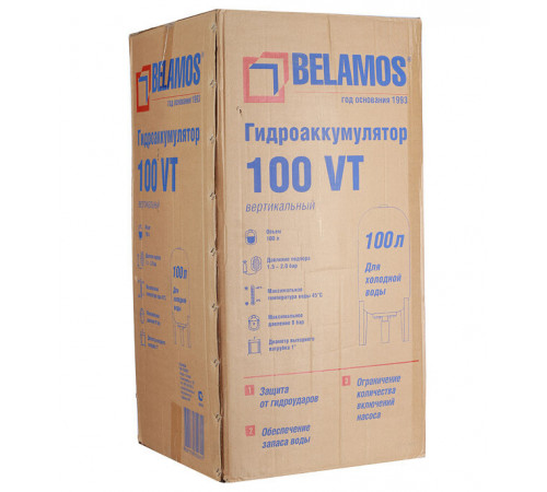 Гидроаккумулятор Belamos 100 VT 100 л Гидроаккумулятор Belamos 100 VT 100 л