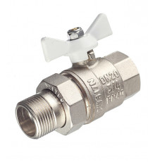 Кран шаровой латунный Valtec Base 3/4 ВР(г) х 3/4 НР(ш) бабочка с полусгоном прямой (VT.227.NW.05)