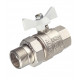 Кран шаровой латунный Valtec Base 3/4 ВР(г) х 3/4 НР(ш) бабочка с полусгоном прямой (VT.227.NW.05)
