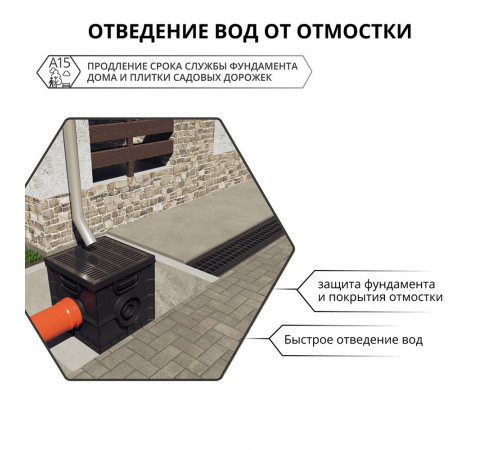 Решетка для лотка водоотводного пластиковая 500х138 мм Gidrolica черная Решетка для лотка водоотводного пластиковая 500х138 мм Gidrolica черная