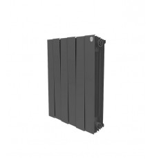 Радиатор биметаллический Royal Thermo Piano Forte 500 мм 6 секций 1' боковое подключение 591х480 мм черный