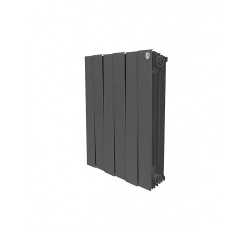 Радиатор биметаллический Royal Thermo Piano Forte 500 мм 6 секций 1' боковое подключение 591х480 мм черный Радиатор биметаллический Royal Thermo Piano Forte 500 мм 6 секций 1' боковое подключение 591х480 мм черный