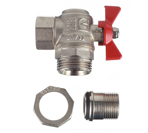 Кран шаровой латунный Valtec Base 3/4 ВР(г) х 3/4 НР(ш) бабочка с полусгоном угловой (VT.228.N.05) Кран шаровой латунный Valtec Base 3/4 ВР(г) х 3/4 НР(ш) бабочка с полусгоном угловой (VT.228.N.05)