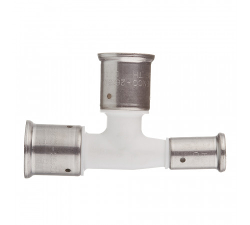 Тройник Henco (11PKW-262616) 26(пресс) х 26(пресс) х 16(пресс) PVDF белый Тройник Henco (11PKW-262616) 26(пресс) х 26(пресс) х 16(пресс) PVDF белый