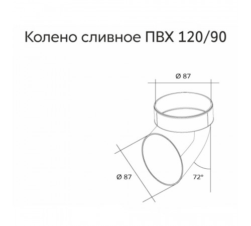 Колено стока пластиковое d87 мм Grand Line белое RAL 9003 Колено стока пластиковое d87 мм Grand Line белое RAL 9003