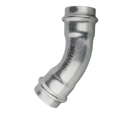 Угол VALTEC (VTi.959.I.002828) 45° 28 мм ВВ нержавеющая сталь Угол VALTEC (VTi.959.I.002828) 45° 28 мм ВВ нержавеющая сталь