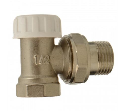 Клапан запорный угловой Terma 1/2 НР(ш) х 1/2 ВР(г) для радиатора (26241) Клапан запорный угловой Terma 1/2 НР(ш) х 1/2 ВР(г) для радиатора (26241)