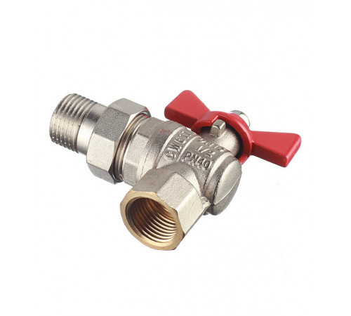 Кран шаровой латунный Valtec Base 1/2 ВР(г) х 1/2 НР(ш) бабочка с полусгоном угловой (VT.228.N.04) Кран шаровой латунный Valtec Base 1/2 ВР(г) х 1/2 НР(ш) бабочка с полусгоном угловой (VT.228.N.04)
