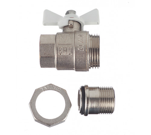 Кран шаровой латунный Valtec Base 3/4 ВР(г) х 3/4 НР(ш) бабочка с полусгоном прямой (VT.227.NW.05) Кран шаровой латунный Valtec Base 3/4 ВР(г) х 3/4 НР(ш) бабочка с полусгоном прямой (VT.227.NW.05)