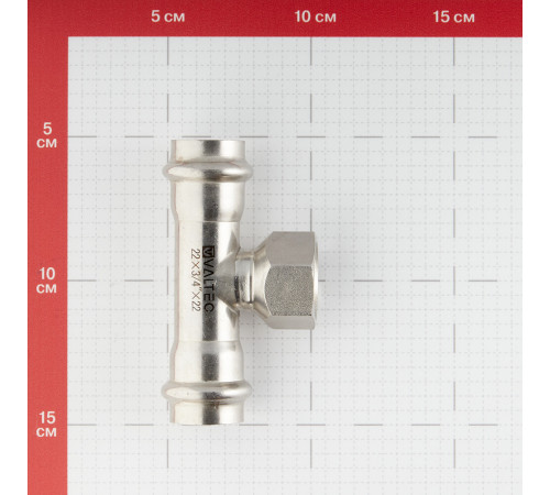 Тройник Valtec (VTi.932.I.220522) 22 мм х 3/4 ВР(г) х 22 мм нержавеющая сталь