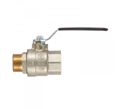 Кран шаровой латунный Stout SVB 3/4 ВР(г) х 3/4 НР(ш) полнопроходной ручка прямой (SVB-0003-200020)