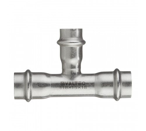 Тройник Valtec (VTi.931.I.181518) 18 х 15 х 18 мм нержавеющая сталь Тройник Valtec (VTi.931.I.181518) 18 х 15 х 18 мм нержавеющая сталь
