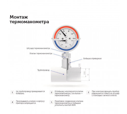 Термоманометр Росма ТМТБ-31Р.1 радиальный 1/2 НР(ш) 10 бар d80 мм (2331)