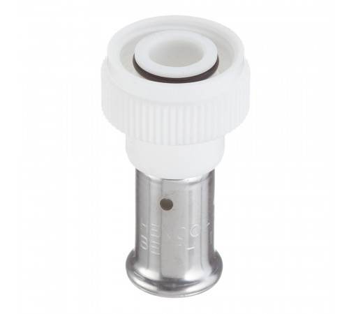 Муфта с накидной гайкой Henco (19PKW-1605) 16(пресс) х 3/4 ВР(г) под евроконус белая PVDF Муфта с накидной гайкой Henco (19PKW-1605) 16(пресс) х 3/4 ВР(г) под евроконус белая PVDF