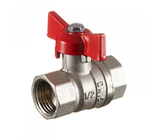 Кран шаровой латунный Valtec 1/2 ВР(г) х 1/2 ВР(г) полнопроходной бабочка прямой (VT.122.N.04)