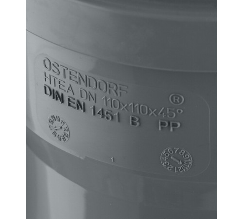Тройник Ostendorf HTEA d110 мм 45° пластиковый для внутренней канализации (115200) Тройник Ostendorf HTEA d110 мм 45° пластиковый для внутренней канализации (115200)