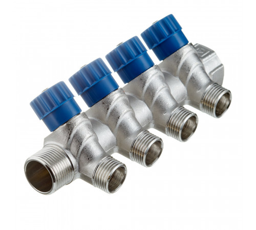 Коллектор Valtec 3/4 ВР(г) х 4 выхода 1/2 НР(ш) х 3/4 НР(ш) регулируемый (VTc.560.N.0504) Коллектор Valtec 3/4 ВР(г) х 4 выхода 1/2 НР(ш) х 3/4 НР(ш) регулируемый (VTc.560.N.0504)