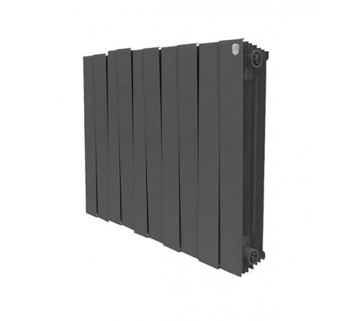 Радиатор биметаллический Royal Thermo Piano Forte 500 мм 10 секций 1' боковое подключение 591х800 мм черный Радиатор биметаллический Royal Thermo Piano Forte 500 мм 10 секций 1' боковое подключение 591х800 мм черный