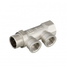 Коллектор Valtec 3/4 ВР(г) х 2 выхода 1/2 ВР(г) х 3/4' НР(ш) (VTc.550.N.0502)