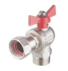 Кран шаровой латунный Valtec Base 3/4 ВР(г) х 3/4 НР(ш) бабочка с накидной гайкой угловой (VT.267.N.0505)